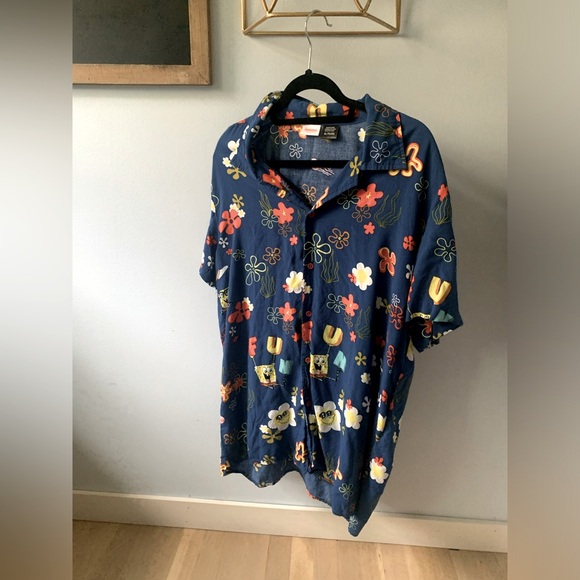 Nickelodean SpongeBob FUN Song Hawaiian Style Shirt - Picture 1 of 5